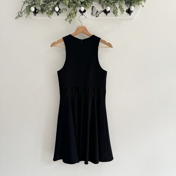 Amanda Uprichard Black Skate Niles Mini Dress Cut Out Details Waist Small - Picture 2 of 4